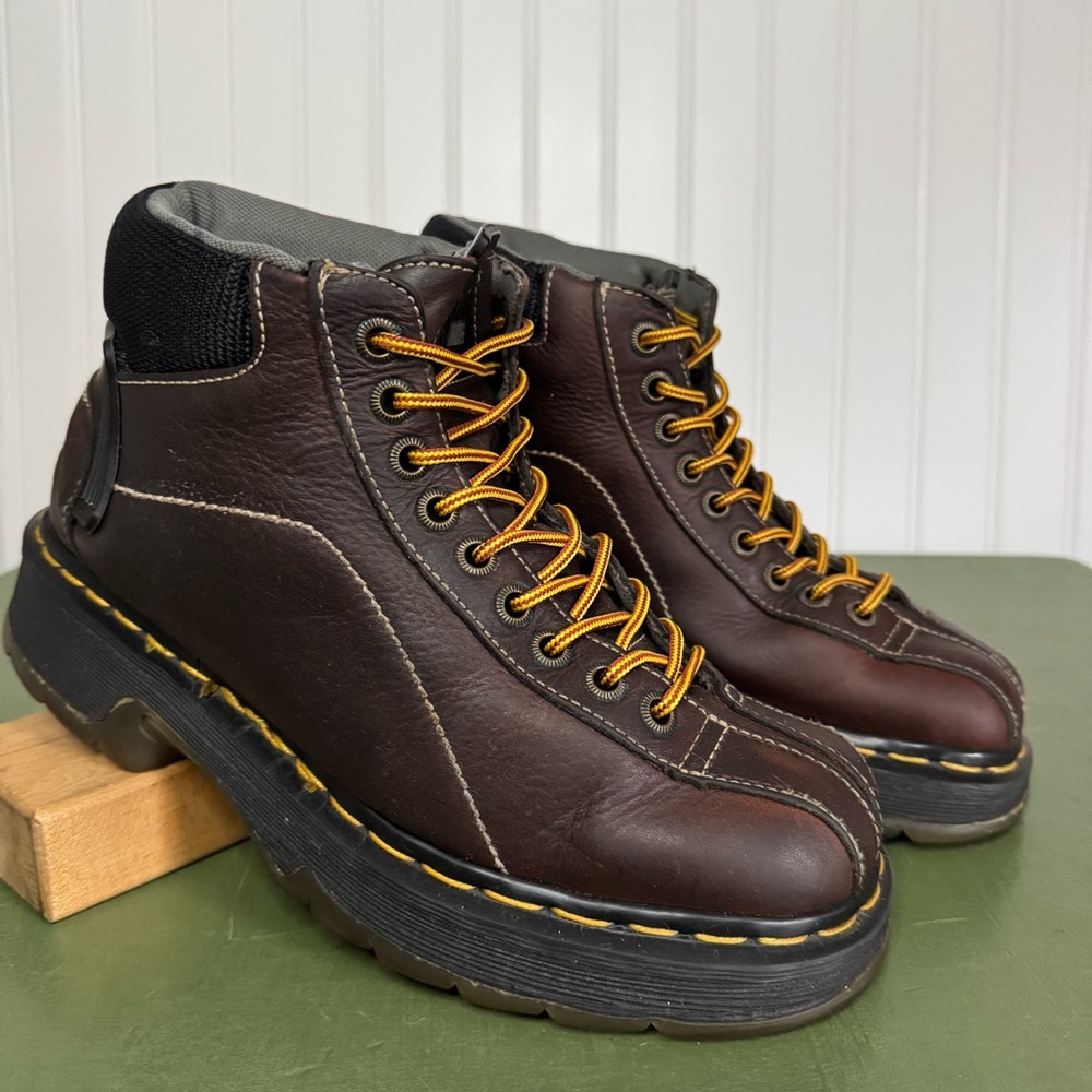 Dr Martens Unisex #9793 Work Boot w Fabric Interiors in Brown Leather
